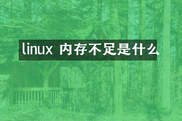 linux 内存不足是什么