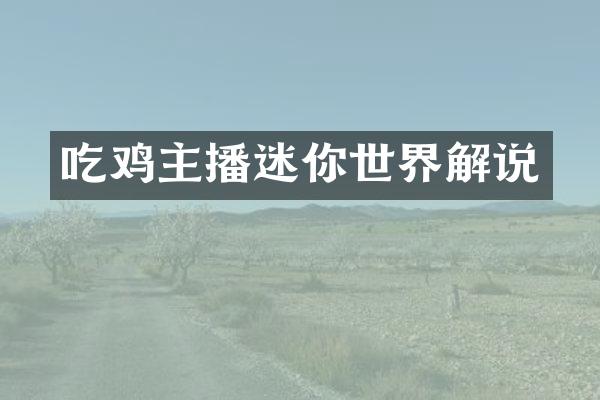 吃鸡主播迷你世界解说