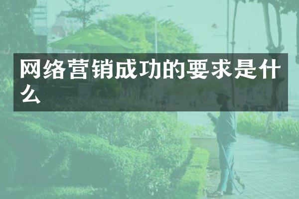 网络营销成功的要求是什么