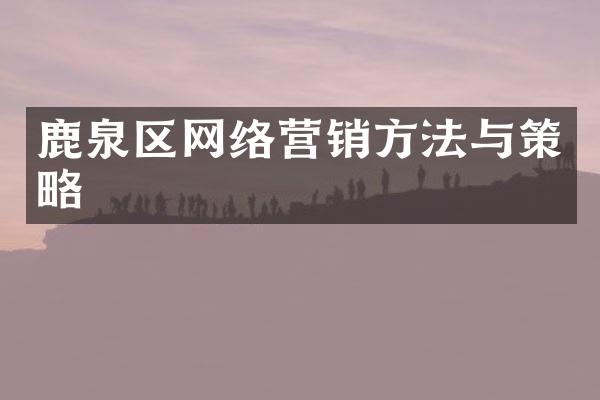 鹿泉区网络营销方法与策略