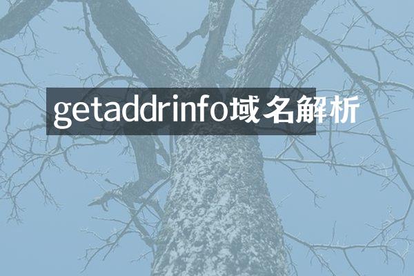 getaddrinfo域名解析