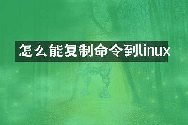 怎么能复制命令到linux
