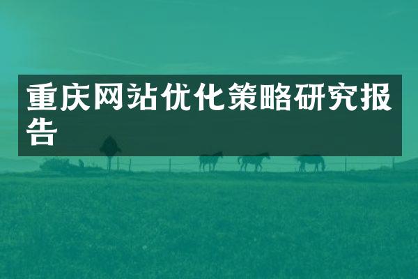 重庆网站优化策略研究报告