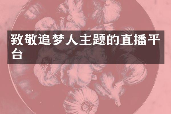 致敬追梦人主题的直播平台