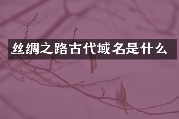 丝绸之路古代域名是什么