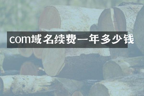 com域名续费一年多少钱