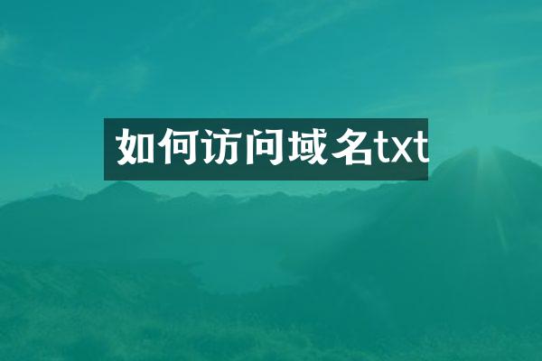 如何访问域名txt