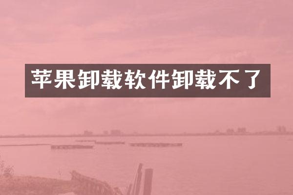 苹果卸载软件卸载不了