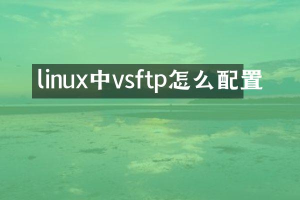 linux中vsftp怎么配置