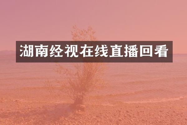湖南经视在线直播回看