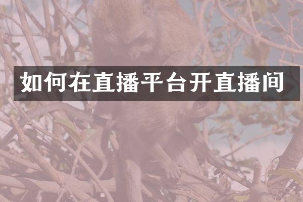 如何在直播平台开直播间