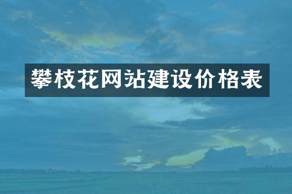 攀枝花网站建设价格表