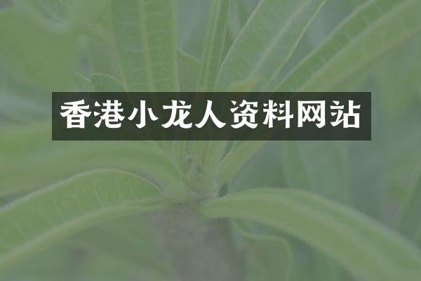 香港小龙人资料网站