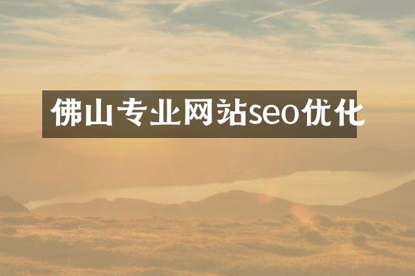 佛山专业网站seo优化
