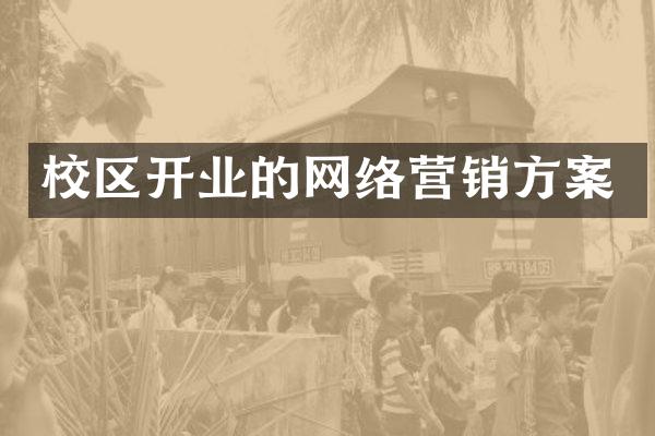 校区开业的网络营销方案