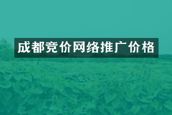 成都竞价网络推广价格