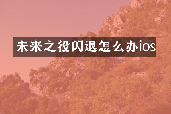 未来之役闪退怎么办ios