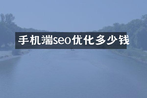 手机端seo优化多少钱