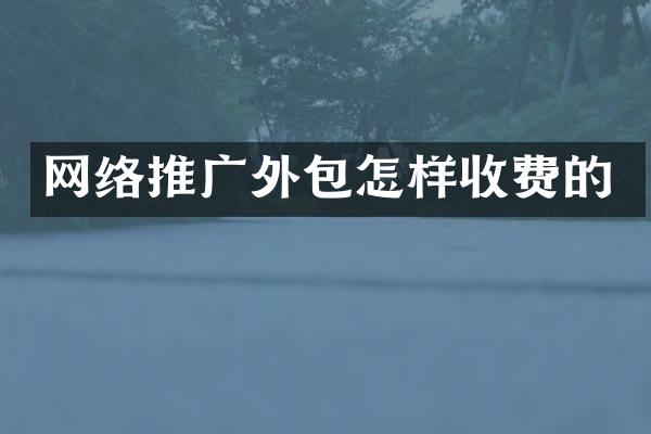 网络推广外包怎样收费的