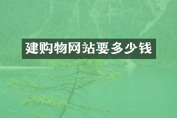 建购物网站要多少钱