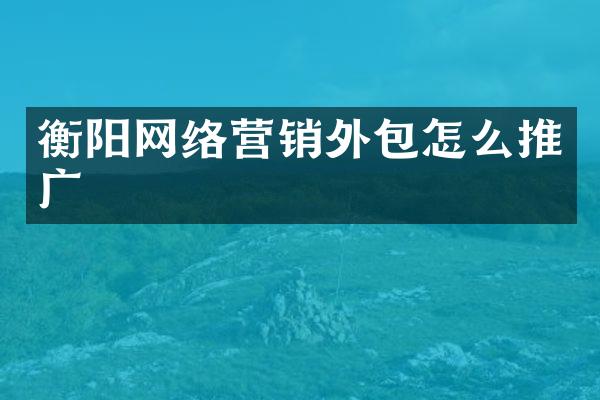 衡阳网络营销外包怎么推广