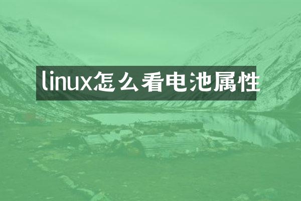 linux怎么看电池属性
