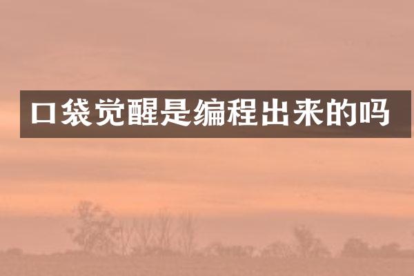 口袋觉醒是编程出来的吗