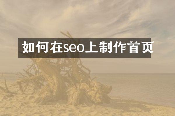 如何在seo上制作首页