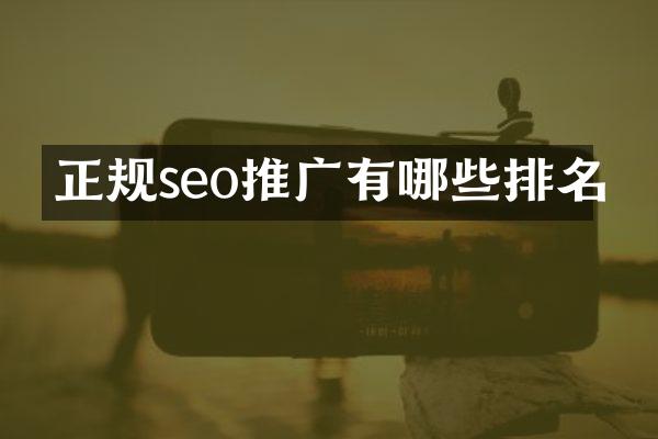 正规seo推广有哪些排名
