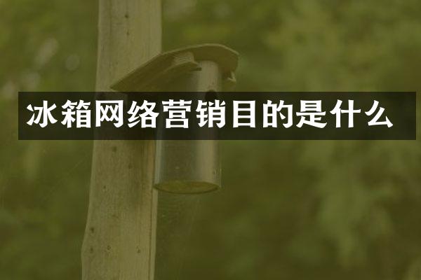 冰箱网络营销目的是什么