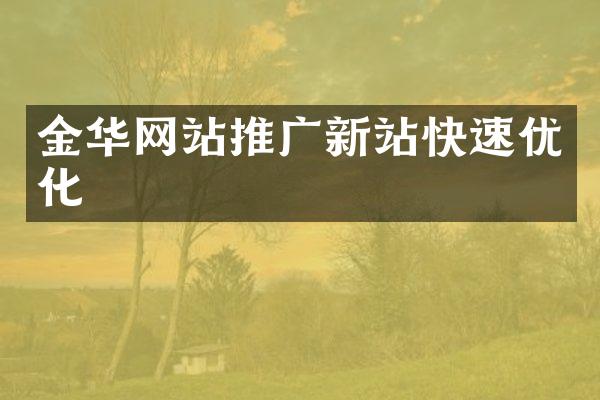 金华网站推广新站快速优化