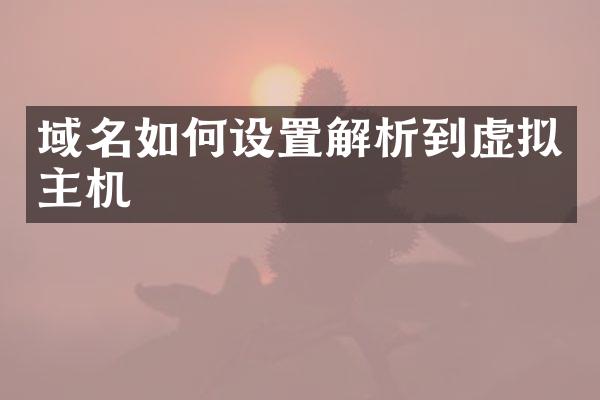 域名如何设置解析到虚拟主机