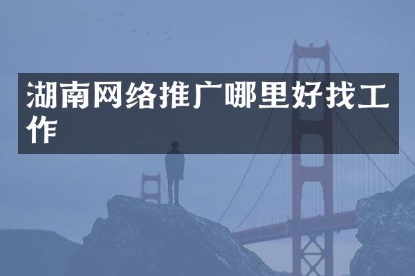 湖南网络推广哪里好找工作