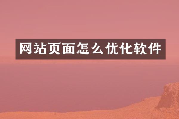 网站页面怎么优化软件