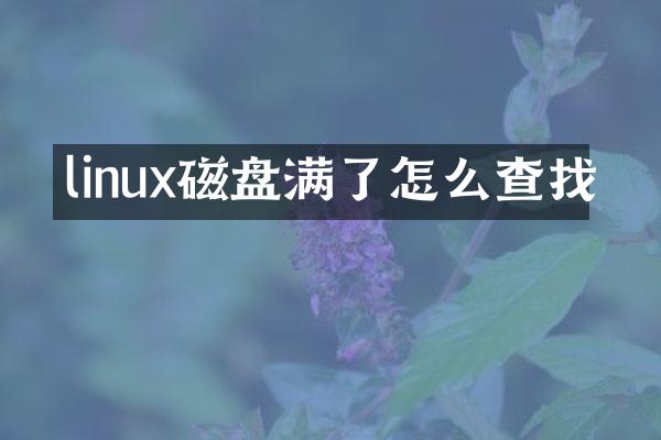 linux磁盘满了怎么查找