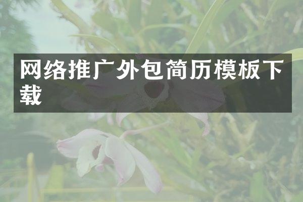 网络推广外包简历模板下载