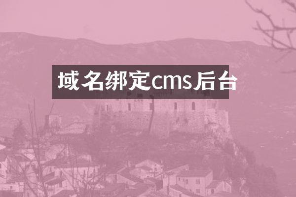 域名绑定cms后台