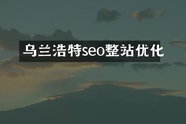 乌兰浩特seo整站优化