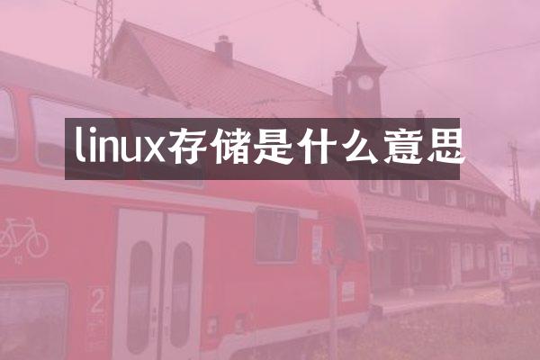 linux存储是什么意思