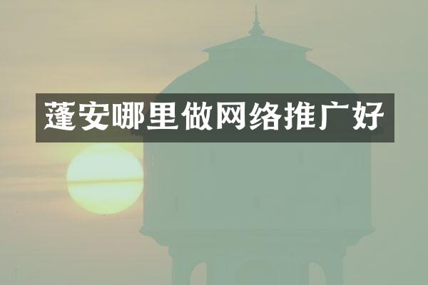 蓬安哪里做网络推广好
