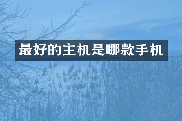 最好的主机是哪款手机