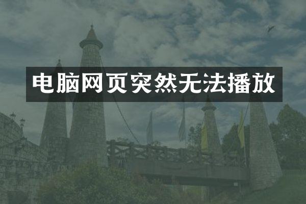 电脑网页突然无法播放