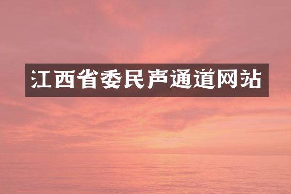 江西省委民声通道网站