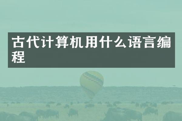 古代计算机用什么语言编程
