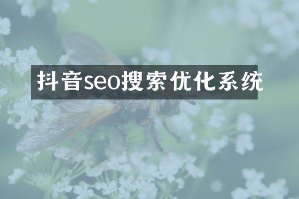 抖音seo搜索优化系统