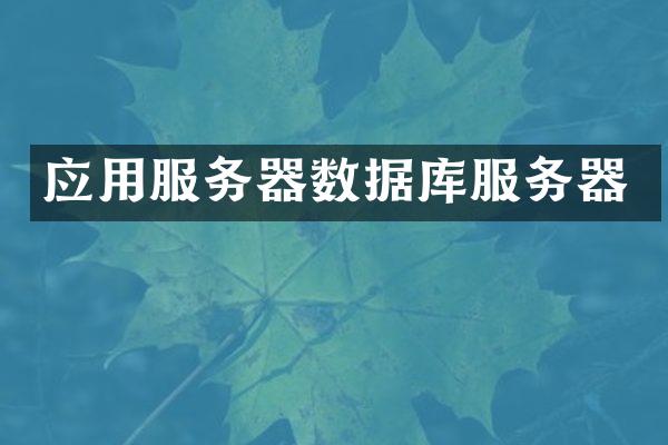 应用服务器数据库服务器