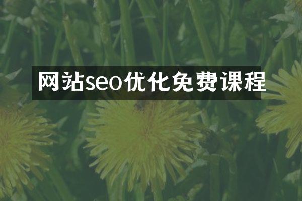 网站seo优化免费课程