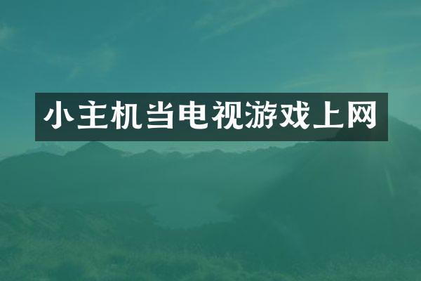 小主机当电视游戏上网