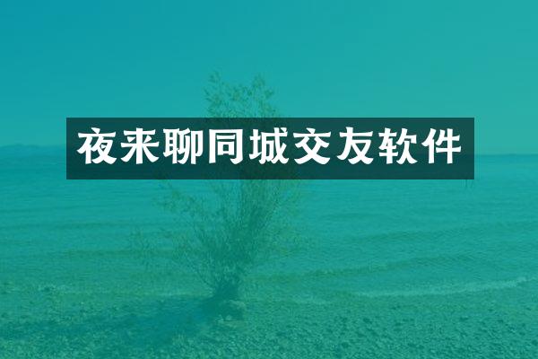 夜来聊同城交友软件