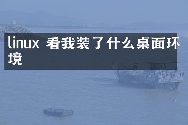 linux 看我装了什么桌面环境